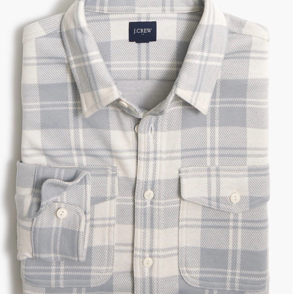 J. Crew Double Knit light grey work shirt